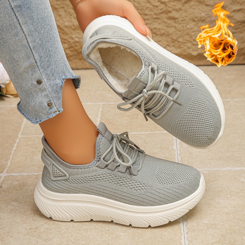 Sepatu Sneakers Wanita untuk B - Knit Fabric Lace Up Sneakers ulasan dan harga