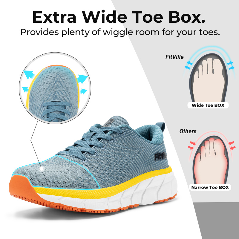 Sepatu Pria FitVille Wide Toe  - Wide Toe Box Running Sneakers ulasan dan harga