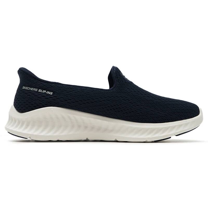 Skechers 125644-NVW Sepatu Sli - Knit Fabric Lace Up Sneakers ulasan dan harga