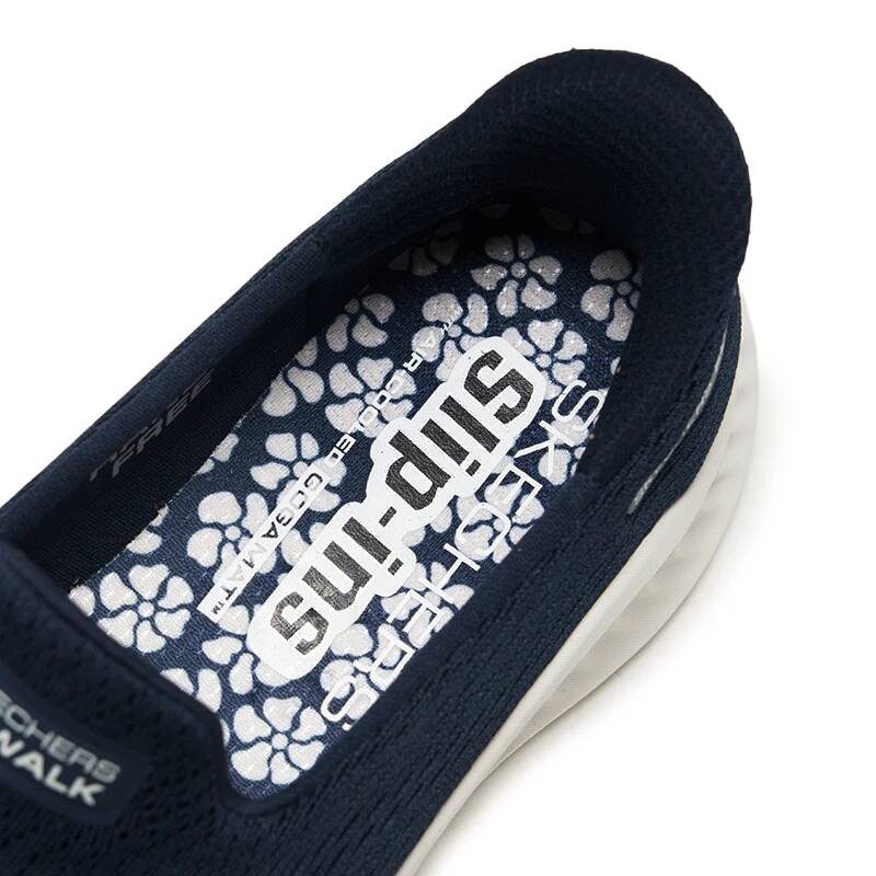 Skechers 125644-NVW Sepatu Sli - Knit Fabric Lace Up Sneakers ulasan dan harga